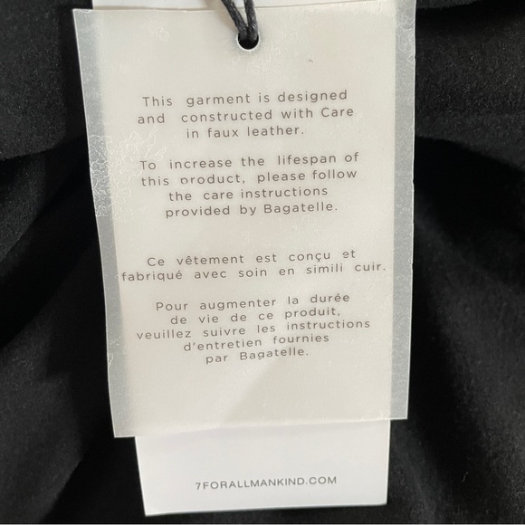 NWT 7 for All Mankind Short Sleeve Faux Leather Top Sz: XS - Picture 11 of 14